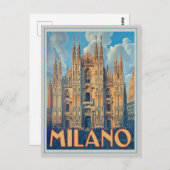 Milano, Italië Retro Briefkaart (Voorkant / Achterkant)