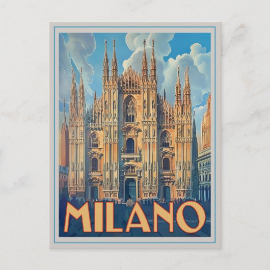 Milano, Italië Retro Briefkaart (Voorkant)