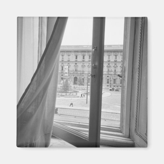 Milano Italië, Uitzicht van La Scala Opera Window Magneet (Voorkant)