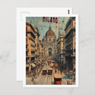 Milano Italië Vintage Beroemde Reisplaats Briefkaart