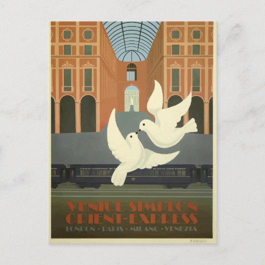  Milano Italië White Doves Orient Express Briefkaart (Voorkant)