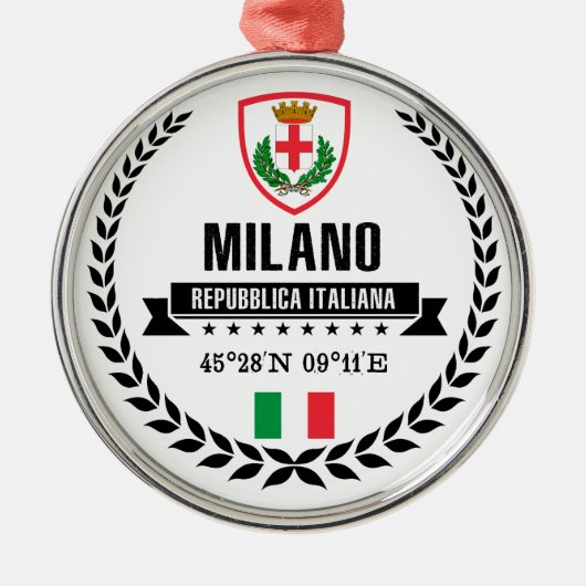 Milano Metalen Ornament (Voorkant)