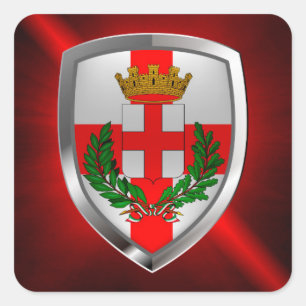 Milano Mettalic Emblem Vierkante Sticker