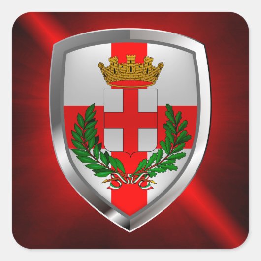 Milano Mettalic Emblem Vierkante Sticker (Voorkant)