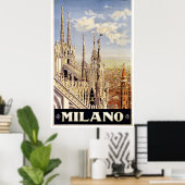 Milano Milan Italie - Affiches Vintage voyage (Bureau à domicile)