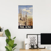 Milano (Milan) Italie poster de voyage vintage (Bureau à domicile)