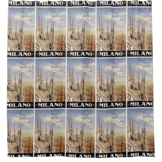 Milano Milan Italie Vintage voyage rideau de douch (Devant)