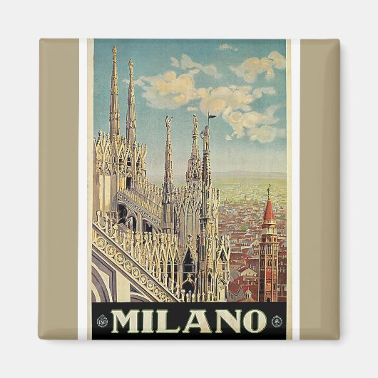 Milano Milan Italy Vintage Travel Magnet (Devant)