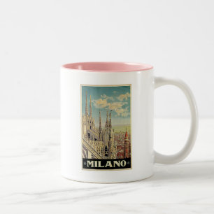 Milano Milan Italy Vintage Travel Two-Tone Coffee Tweekleurige Koffiemok