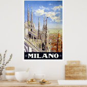  Milano Travel Advertisement Poster (Keuken)