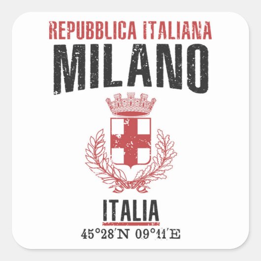 Milano Vierkante Sticker (Voorkant)
