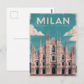 Milano, Waterverf van de kathedraal van Milaan Briefkaart (Voorkant / Achterkant)