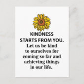 Milddadige Inspirerende Spreuk  Zonnebloem Vriende Briefkaart (Voorkant)