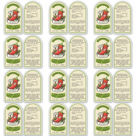 Milde hot sauce labels (Voorkant)