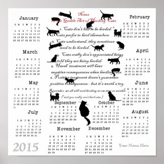 Milde Kunst van het Hoeden van Katten...2015 Kalen Poster