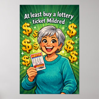 Mildreds geluks loterij moment poster