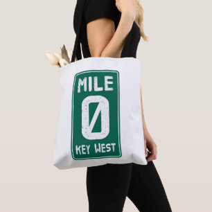 Mile 0 Key West Florida verkeersbord Draagtas
