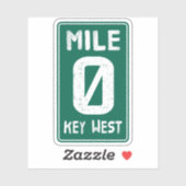 Mile 0 Key West Florida  verkeersbord Sticker (Vel)