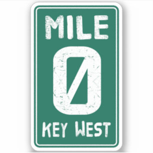 Mile 0 Key West Florida  verkeersbord Sticker