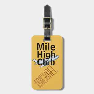 Mile High Club grappig aanpasbaar bagagelabel