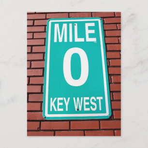 Mile Marker 0 Sign Key West Florida Briefkaart