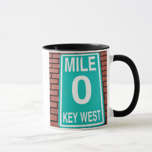 Mile Marker 0 Sign Two-Tone Coffee Mok