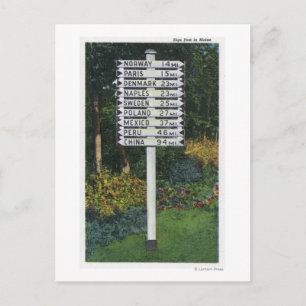 Mile Marker Sign Post Briefkaart