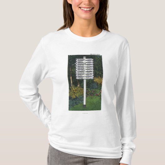 Mile Marker Sign Post T-shirt (Voorkant)