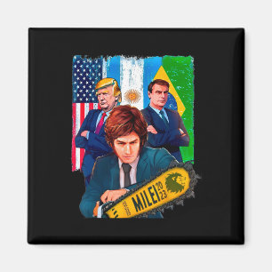 Milei Presidente 2023 Donald Trump Jair Bolsonaro Magneet