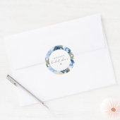 MILENA Something Blue Bloemige Bruidsdouche Ronde Sticker (Envelop)