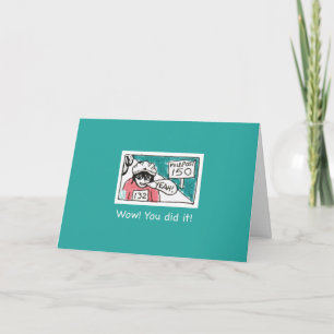 Milepost 150 Blauwgroen Wenskaart van felicitaties Kaart