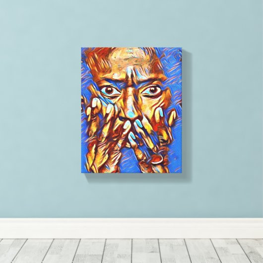 Miles Davis "Soort Blauw" Verrekte Canvas afdrukke (Insitu (Houten vloer))