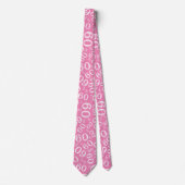 Milestone 60 Random Number Pattern Roze/Wit Stropdas (Voorkant)