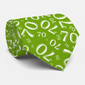 Milestone 70 Random Number Pattern Groen/Wit Stropdas (Opgerold)