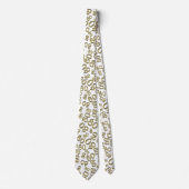 Milestone 80 Random Number Pattern Gold/White Stropdas (Voorkant)