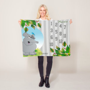 Milestone Baby Blanket - 🐘 Elephant Fleece Deken