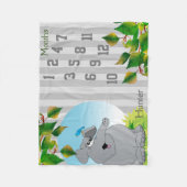Milestone Baby Blanket - 🐘 Elephant Fleece Deken (Voorkant)
