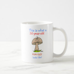 Milestone Birthday Funny FUN GUY Cartoon Mushroom Koffiemok