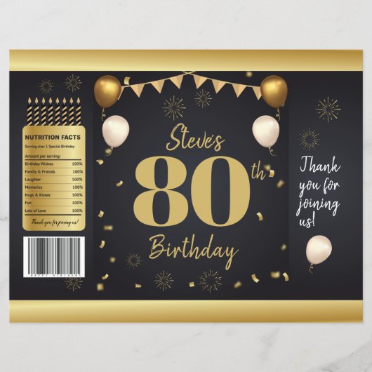 Milestone Birthday Gold Black Chip Bag Wrappers Flyer (Voorkant)