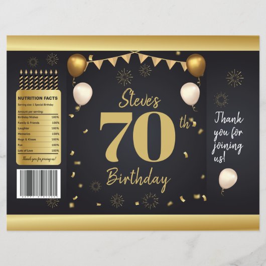Milestone Birthday Gold Black Chip Bag Wrappers Flyer (Voorkant)