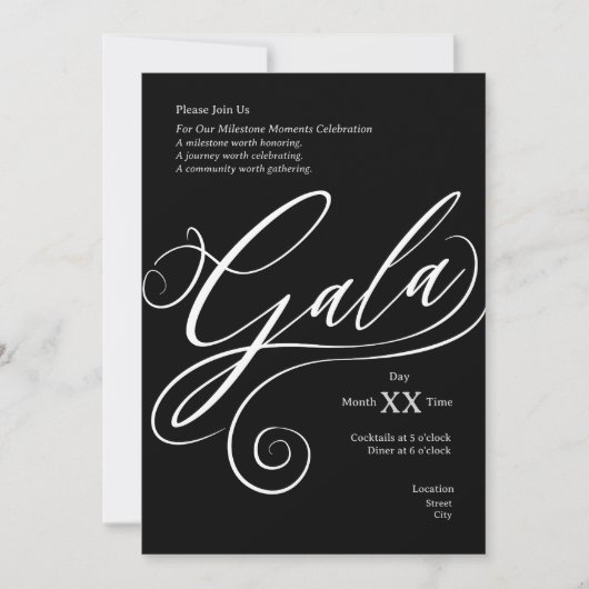 Milestone Gala Invitation Kaart (Voorkant)
