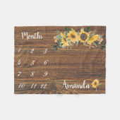 Milestone Rustic Country Wood Sunflower Keepomwill Fleece Deken (Voorkant (Horizontaal))