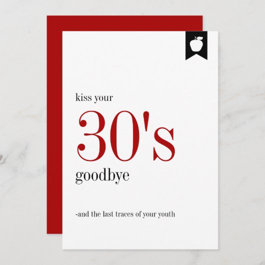 Milestone Verjaardag 30e Kaart (Voorkant / Achterkant)