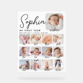 Milestone verjaardagsbord, printbare baby's eerste acryl bord (Voorkant)