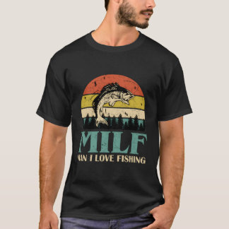 Milf- Ik hou van Vissen Gevist Fisher Angler T-shirt