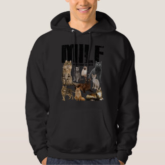 Milf Man I Love Felines Pixel Hoodie