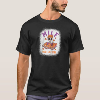 MILF Man Ik hou van Herfst Funny Skeleton Pumpkin T-shirt
