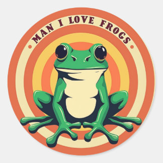 MILF. Man Ik hou van kikkers Ronde Sticker