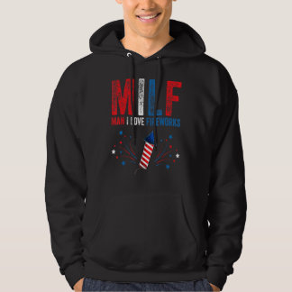 Milf Man ik hou van Vuurwerk Amerikaans op 4 juli. Hoodie
