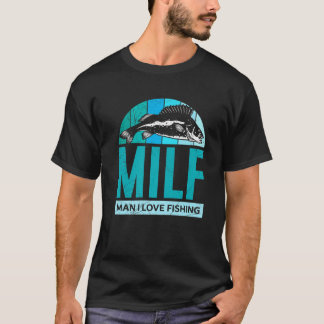 MILF-Man waar ik van hou Vist grappige retro-vis v T-shirt